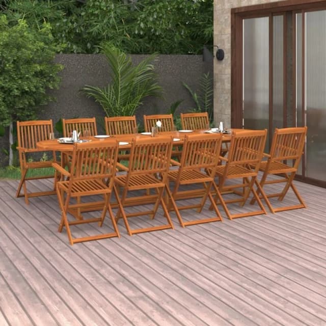 VIDAXL 11 Piece Garden Dining Set 280x90x75cm Solid Wood Acacia Vidaxl 8720286701522