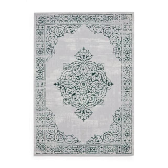Artemis B9076A Metallic Effect Yarn Rug Green Silver
