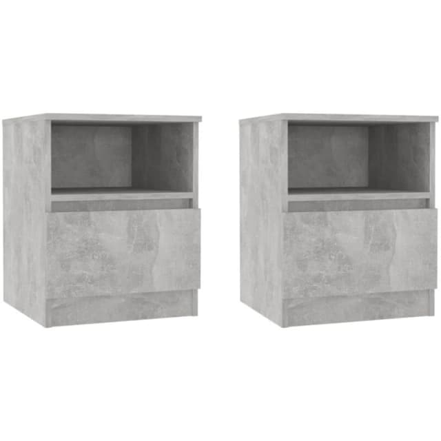 VIDAXL Bed Cabinets 2 pcs Concrete Grey 40x40x50cm Engineered Wood Vidaxl 8720286557716