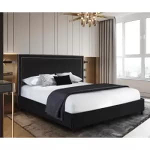 Sensio Bed Double Plush Velvet Black