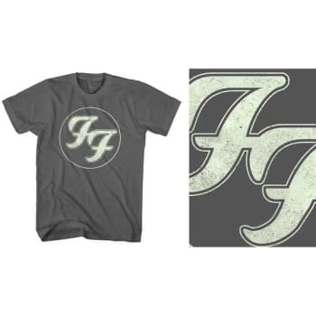 Foo Fighters - Gold FF Logo Unisex Large T-Shirt - Grey