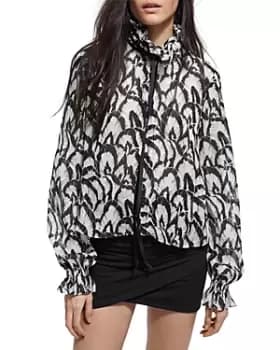 The Kooples Feathers Printed Blouse