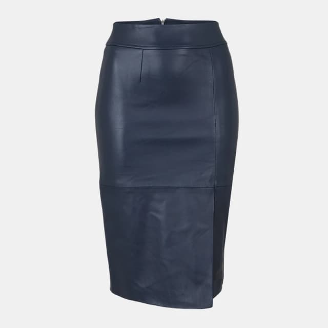 Boss Womens Setora Leather Shorts Dark Blue female 4 (XXS)