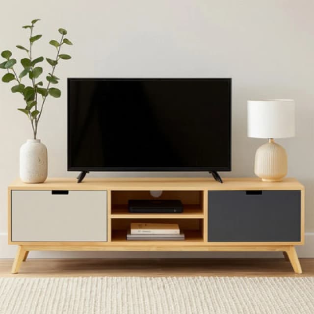 Orsina Contemporary Design Media Unit, Durable Mdf Constructed Modern TV Cabinet, Functional Sleek Media Unit