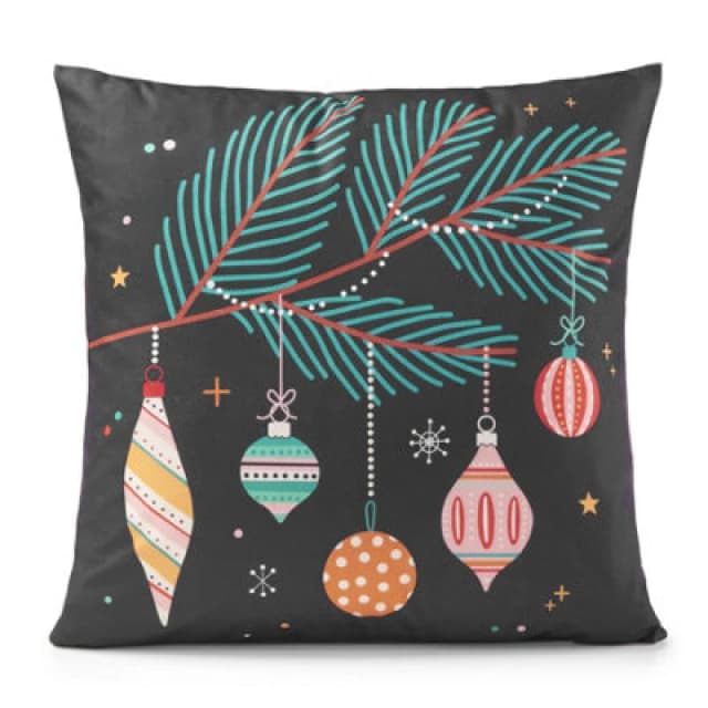 Luxury Living Baubles Velvet Christmas Cushion 45Cm X 45Cm