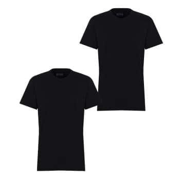 Hugo Boss 2 Pack Regular Fit Crew T-Shirts Black Size L Men