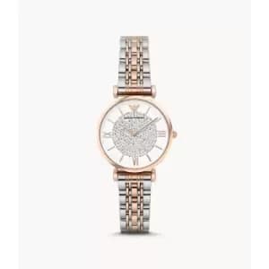 Emporio Armani Womens Two-Hand Two-Tone Stainless Steel Watch - 2T Silver/Rose