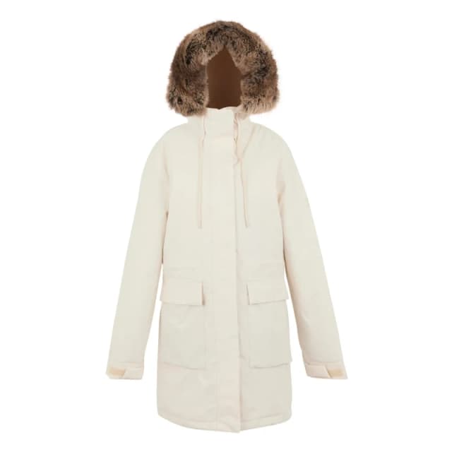 Womens waterproof parka with hood Regatta Sabinka Blanc Female 38