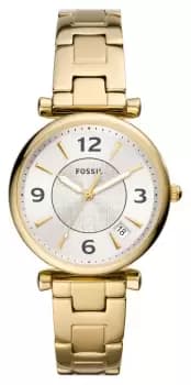 Fossil ES5159 Carlie Silver Dial Gold Stainless Steel Watch