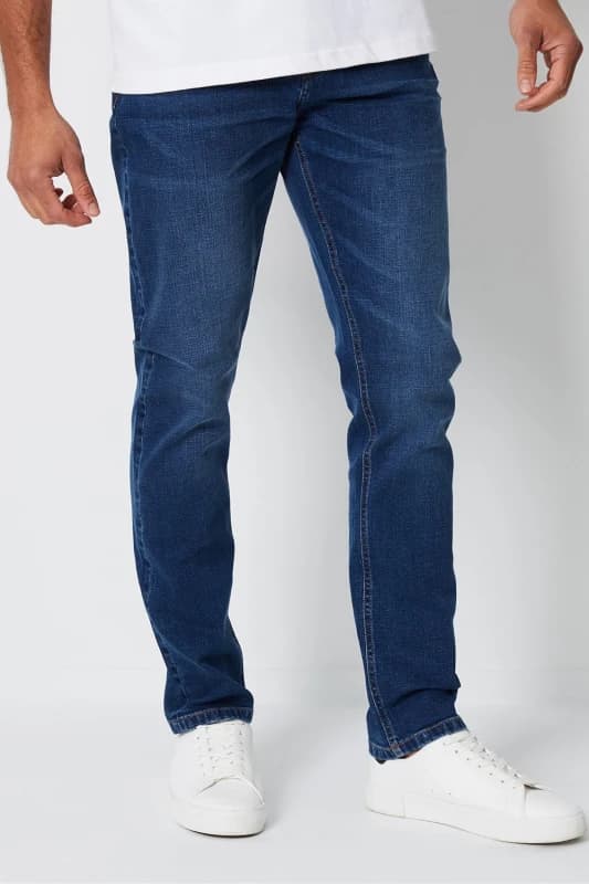 Threadbare Threadbare Men 'Islington' Slim Fit Jeans With Stretch in Blue Size: 32R Blue 32R Male 7625914306791