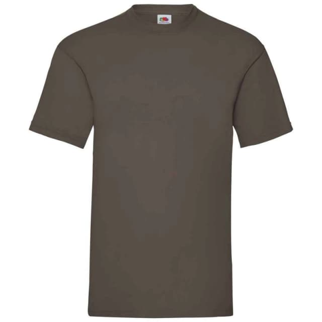 Fruit Of The Loom Fruit of the Loom Men Valueweight T-Shirt in Chocolate Size: Small Chocolate S Male 5063527627827