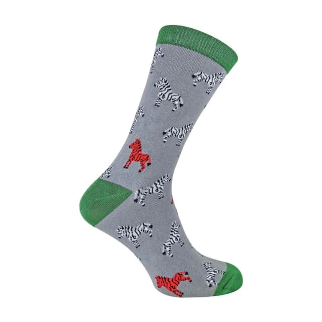 Mr Heron Mr Heron Men Animal Patterned Soft Breathable Bamboo Novelty Socks in Light Grey Size: 6-11 Light Grey 6-11 Male 5019041191498
