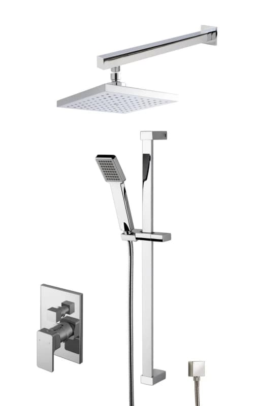 Balterley Empire Concealed Square Manual Valve Shower Set Chrome in Silver Silver Unisex