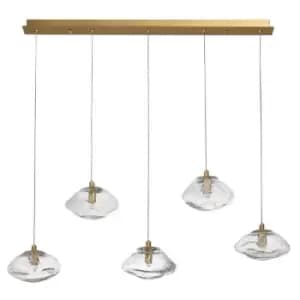 Netlighting Merano Kildonan 5 Light Bar Pendant Ceiling Light Brass Gold Metal B