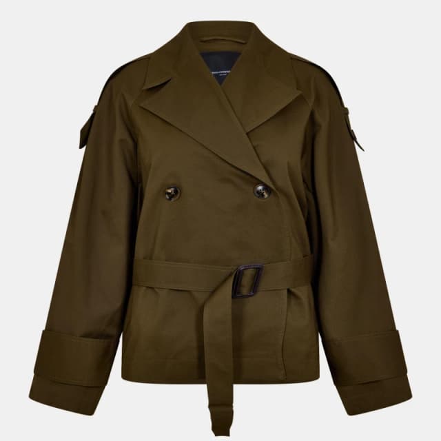 French Connection Womens Denby Weather Resistant Trench Coat Khaki female 12 (M)