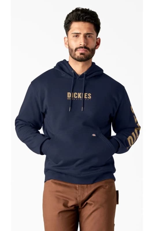 Dickies Mens Dickies Graphic Pullover Fleece Hoodie S - Chest 34-36' Ink Navy DIC052-NAVY-S
