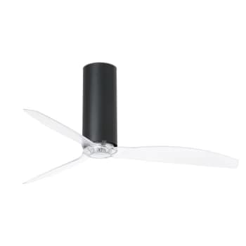 Tube Medium Ceiling Fan Matt Black, Clear - Optional LED Light Sold Separately