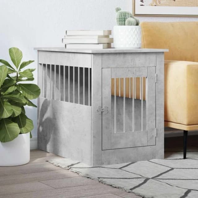 vidaXL Dog Crate Furniture Concrete Grey 55x80x68cm Engineered Wood, Grey 838326