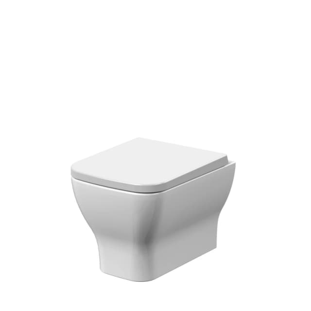 Balterley Rimless Wall Hung Toilet Pan & Soft Close Seat - 364mm x 363mm x 486mm White