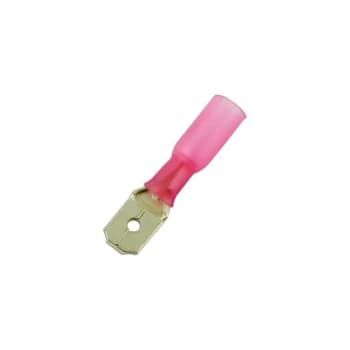 Connect - Wiring ors - Red - Heat Shrink Male Slide-on - 6.3mm - Pack Of 25 - 30166