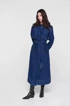 Jamison Denim Trench Coat, Mid Wash / UK 12