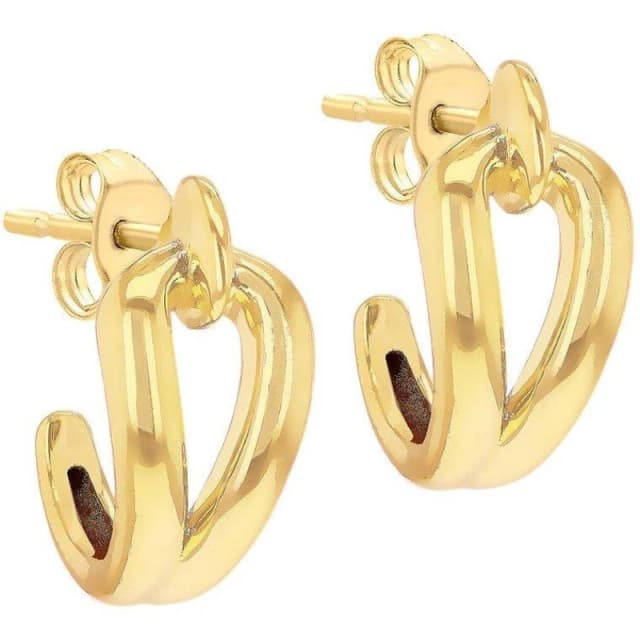 Be You 9ct Gold Hook Knot Half Creole Stud Earrings Yellow Gold female One Size