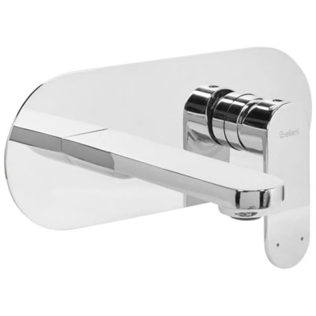 Beliani Wall Mounted Basin Mixer Tap Chapala Brass Silver
