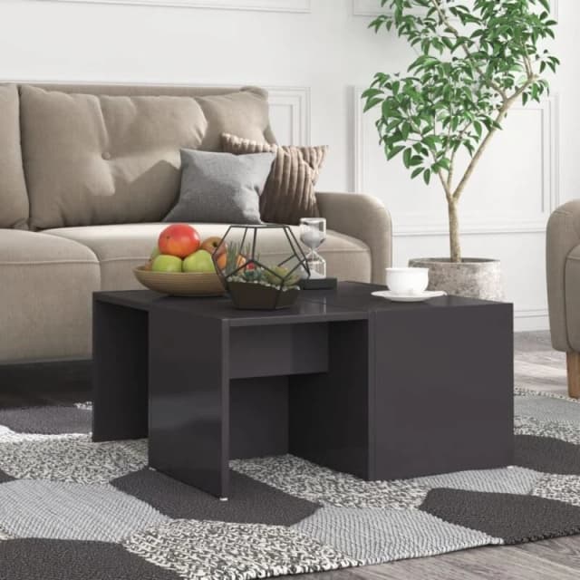 VIDAXL Coffee Tables 4 pcs High Gloss Grey 33x33x33cm Engineered Wood Vidaxl 8720286560228
