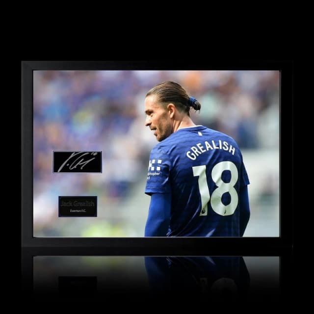 The Fan Cave Jack Grealish Signed Everton Plaque Iconic Frame I Blue unisex 690x480mm
