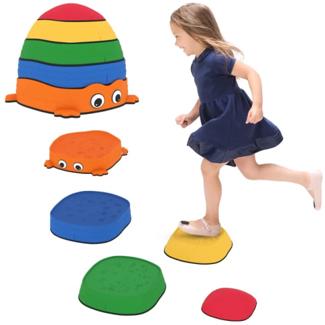 AIYAPLAY 5PCS Kids Stepping Stones, Frog-Shaped Balance Stepping Stones, Multi 347-031V00MX