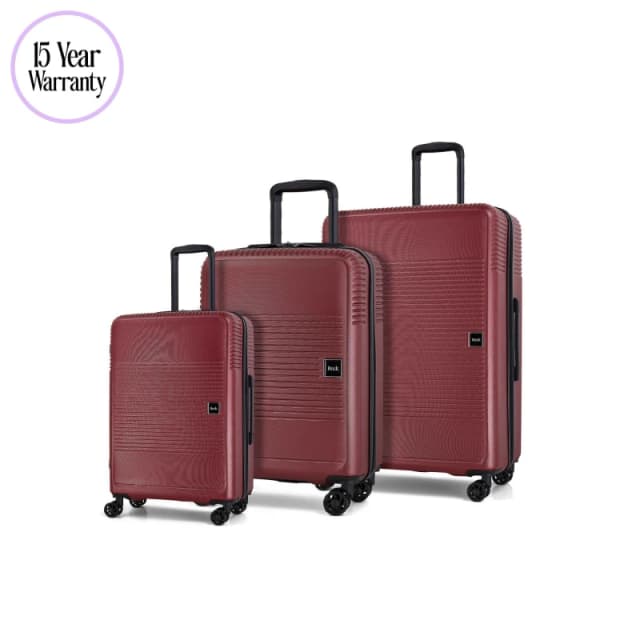 Rock Lincon 8 Wheel Hardshell Suitcase Medium Burgundy
