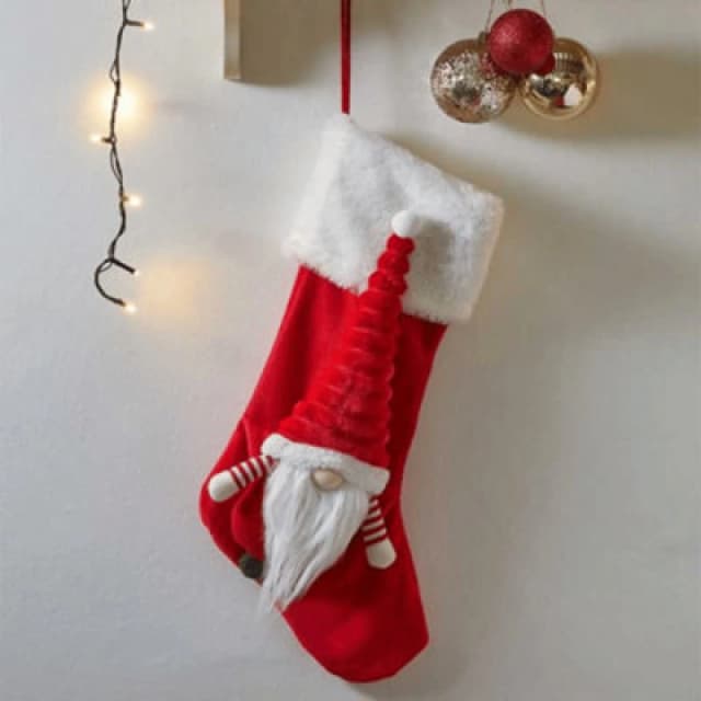 53cm Red and White Hanging Christmas Gonk Stocking