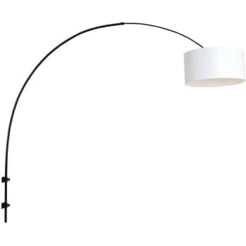 Sienna Lighting - Sienna Sparkled Light Wall Lamp with Shade Matt Black, White Hood