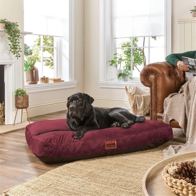 Slumberdown Paws for Slumber Luxurious Extra Large Pet Bed Burgundy
