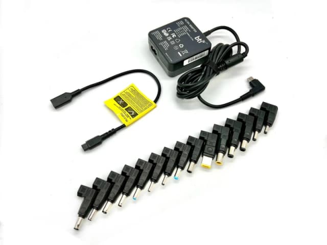 BTI BTI 65W Universal AC Adapter for HP/Dell/Lenovo/Asus/Acer/Sony/Toshiba/Fujitsu/Samsung etc. Includes USB-C connector as well as 15 additional opti
