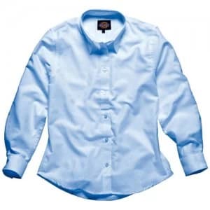 Dickies Mens Oxford Weave Short Sleeve Shirt Blue Size 15