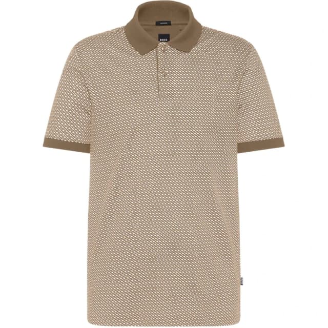 Boss Mens H-Parlay 204 Short-Sleeve Tailored Fit Polo Shirt Open Beige 282 male X Large