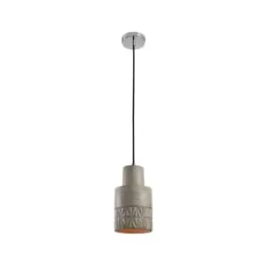 Naousa Dome Ceiling Pendant Light 1x E27 Concrete