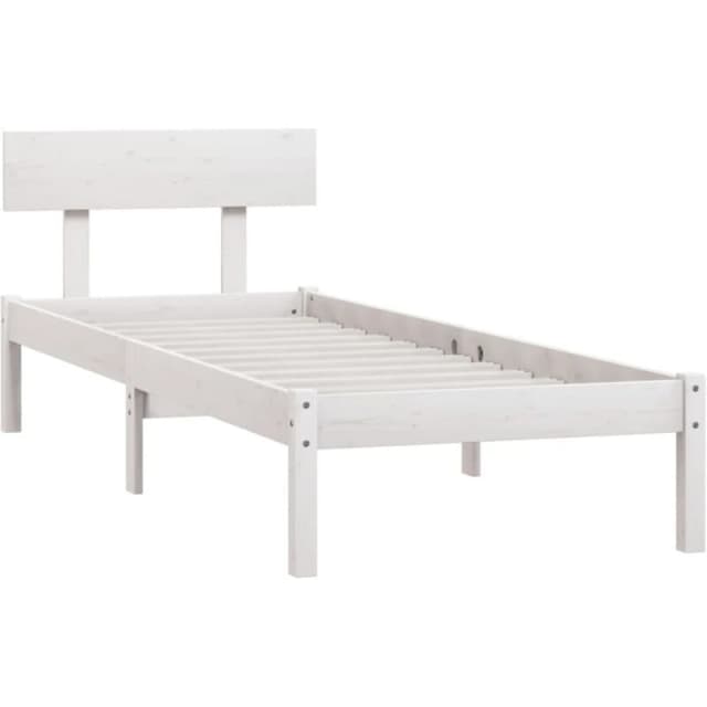 VIDAXL Bed Frame without Mattress White Solid Wood Small Single Vidaxl 8720286762691