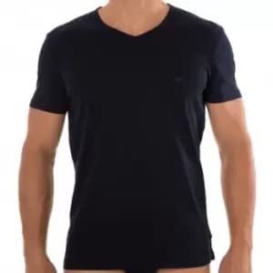 Emporio Armani 2-Pack Pure Cotton V-Neck T-Shirts - Navy - Grey M
