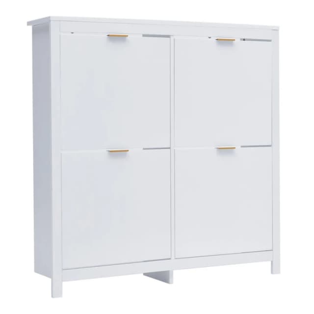 Kabinet UK Flip Down Wood Shoe Cabinet in White White unisex One size