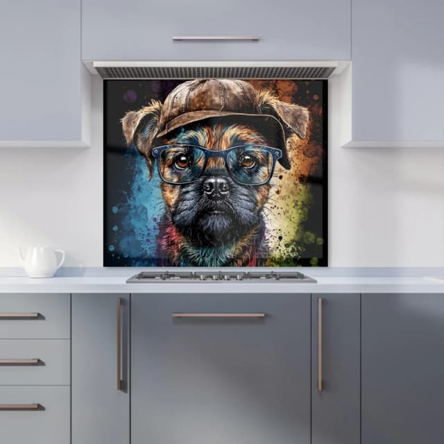 Warren Reed - Designer Border Terrier Dog Face Splashart Kitchen Splashback Size: 600mm x 750mm Multicolor Unisex 600mm x 750mm