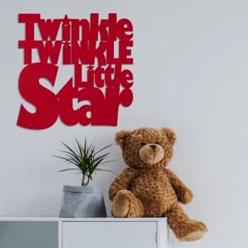 Twinkle - Red Red Decorative Wooden Wall Accessory