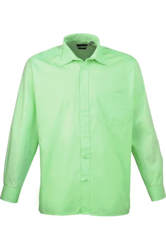 Premier Premier Men Poplin Long-Sleeved Formal Shirt in Aqua One Size Male 5055805354815