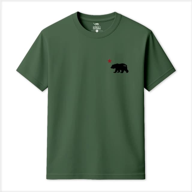 Republic of California Mens Cali Bear T-Shirt in Khaki Size: Small Khaki Male S