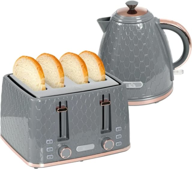 HOMCOM 1.7L Kettle and Toaster Set with Defrost - Homcom 5056725352240