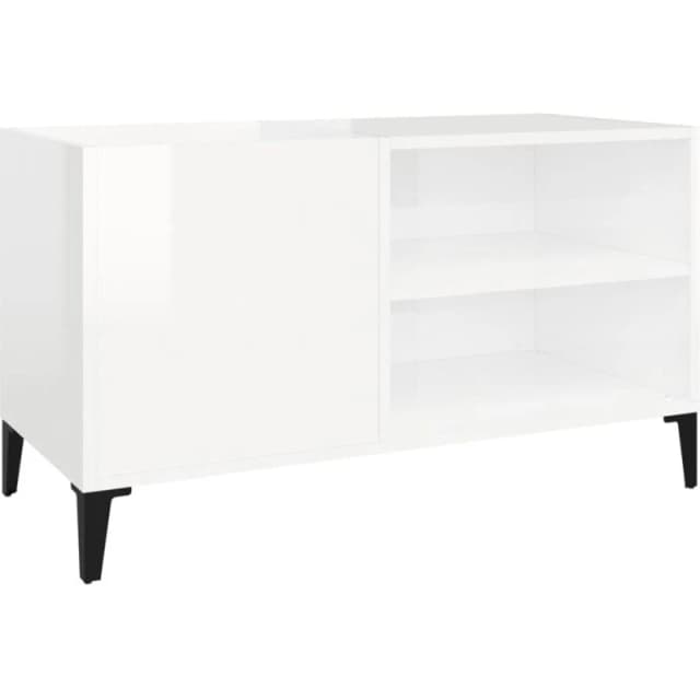 VIDAXL Record Cabinet High Gloss White 84.5x38x48cm Engineered Wood vidaXL 8720845878573