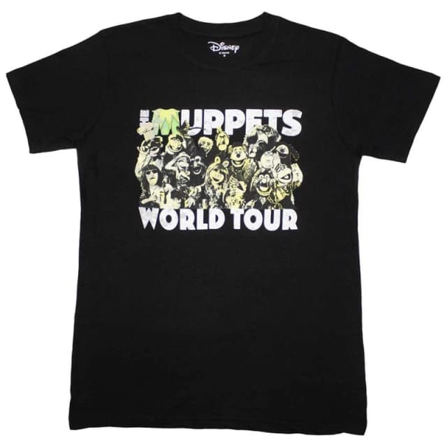 Disney The Muppets World Tour T Shirt Black unisex