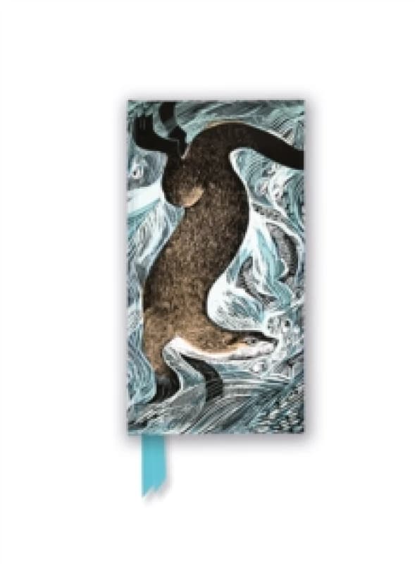 Angela Harding: Fishing Otter (Foiled Slimline Journal) Notebook / blank book