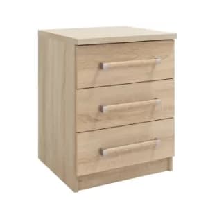 Hampton 3 Drawer Bedside Brown